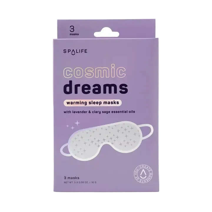 SpaLife cosmic dreams warming sleep masks packaging on a white background